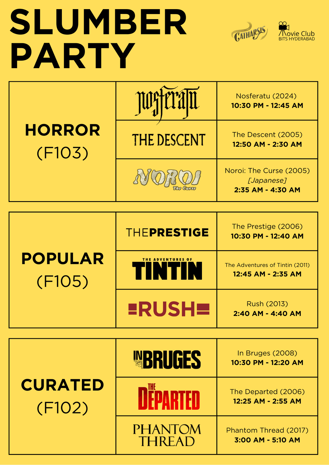 Slumber Party Screenings